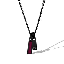 Load image into Gallery viewer, Birthstone &amp; Initial Tag Necklace - Stealth
