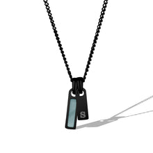 Load image into Gallery viewer, Birthstone &amp; Initial Tag Necklace - Stealth
