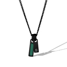Load image into Gallery viewer, Birthstone &amp; Initial Tag Necklace - Stealth
