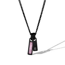 Load image into Gallery viewer, Birthstone &amp; Initial Tag Necklace - Stealth
