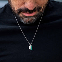 Load image into Gallery viewer, Birthstone &amp; Initial Tag Necklace - Silver
