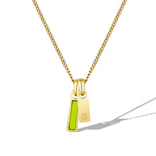 Load image into Gallery viewer, Birthstone &amp; Initial Tag Necklace - Gold
