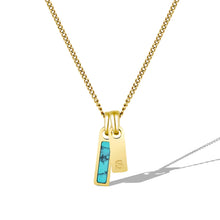 Load image into Gallery viewer, Birthstone &amp; Initial Tag Necklace - Gold
