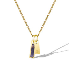Load image into Gallery viewer, Birthstone &amp; Initial Tag Necklace - Gold
