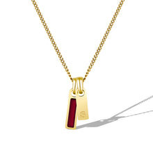 Load image into Gallery viewer, Birthstone &amp; Initial Tag Necklace - Gold

