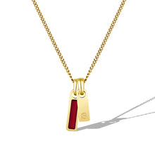 Load image into Gallery viewer, Birthstone &amp; Initial Tag Necklace - Gold
