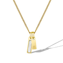 Load image into Gallery viewer, Birthstone &amp; Initial Tag Necklace - Gold
