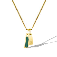 Load image into Gallery viewer, Birthstone &amp; Initial Tag Necklace - Gold
