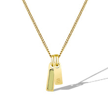 Load image into Gallery viewer, Birthstone &amp; Initial Tag Necklace - Gold
