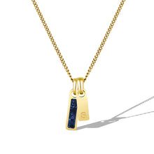Load image into Gallery viewer, Birthstone &amp; Initial Tag Necklace - Gold
