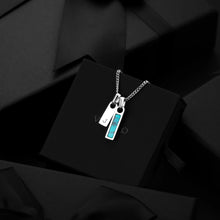 Load image into Gallery viewer, Birthstone &amp; Initial Tag Necklace - Silver
