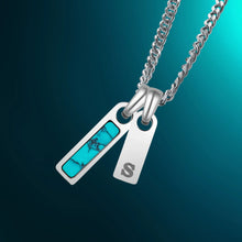 Load image into Gallery viewer, Birthstone &amp; Initial Tag Necklace - Silver
