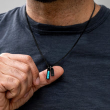 Load image into Gallery viewer, Birthstone &amp; Initial Tag Necklace - Stealth
