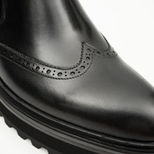 Load image into Gallery viewer, Black Brogue Leather Chelsea Boots

