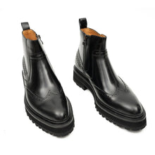 Load image into Gallery viewer, Black Brogue Leather Chelsea Boots
