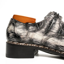 Load image into Gallery viewer, Black Croc-Pattern Norwegian Oxford
