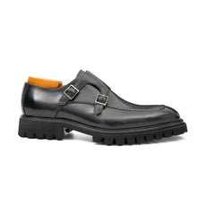 Load image into Gallery viewer, Black Double Monk Strap Leather Shoes
