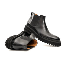 Load image into Gallery viewer, Black Leather Platform Chelsea
