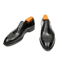 Load image into Gallery viewer, Black Men's Goodyear Welted Brogue Leather Shoes
