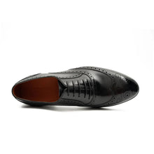 Load image into Gallery viewer, Black Men's Goodyear Welted Brogue Leather Shoes
