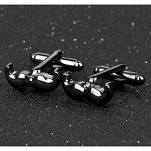 Load image into Gallery viewer, Black Moustache Cufflinks
