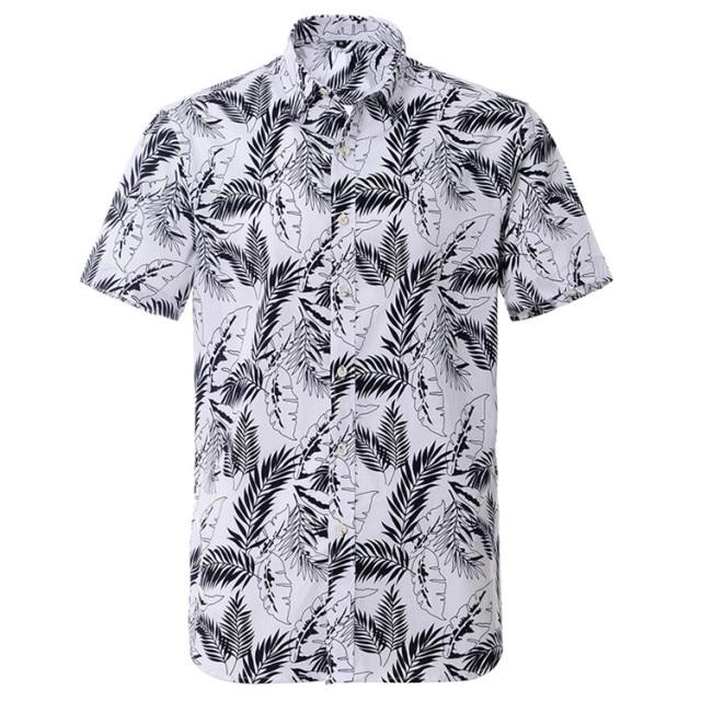 Black Palm Hawaiian Cotton Short Sleeve Shirt