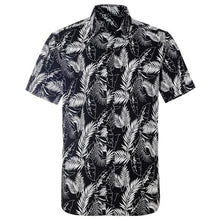 Load image into Gallery viewer, Black Palm Hawaiian Cotton Short Sleeve Shirt
