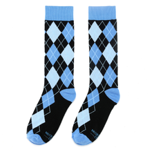 Load image into Gallery viewer, Black and Blue Argyle Socks
