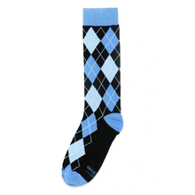 Load image into Gallery viewer, Black and Blue Argyle Socks

