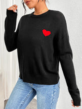 Load image into Gallery viewer, Black Heart Jacquard Crewneck Sweater | NCS

