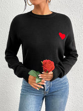 Load image into Gallery viewer, Black Heart Jacquard Crewneck Sweater | NCS
