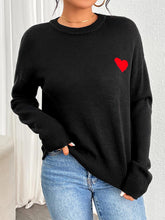 Load image into Gallery viewer, Black Heart Jacquard Crewneck Sweater | NCS
