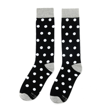 Load image into Gallery viewer, Black with White Polka Dot Socks
