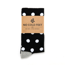 Load image into Gallery viewer, Black with White Polka Dot Socks

