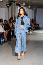 Load image into Gallery viewer, Blair Transparent Marbled Denim Jacket
