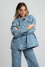 Load image into Gallery viewer, Blair Transparent Marbled Denim Jacket
