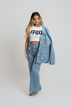 Load image into Gallery viewer, Blair Transparent Marbled Denim Jacket
