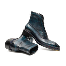 Load image into Gallery viewer, Blue Genuine Alligator Leather Boots Goodyear Norwegian Welt
