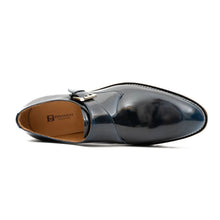 Load image into Gallery viewer, Blue Leather Monk Strap Shoes with Chunky Soles
