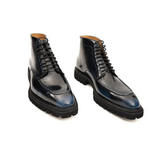 Load image into Gallery viewer, Blue Patent Lug Sole Boot
