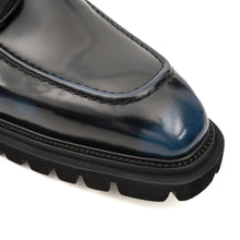Load image into Gallery viewer, Blue Patent Lug Sole Boot
