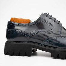 Load image into Gallery viewer, Blue derby brogue shoes
