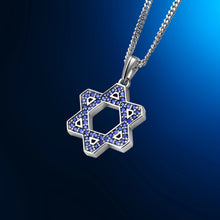 Load image into Gallery viewer, Star Of David Pendant - Sapphire

