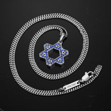 Load image into Gallery viewer, Star Of David Pendant - Sapphire
