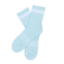 Load image into Gallery viewer, Blue/White Quarter Crew Women's Socks
