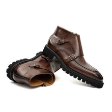 Load image into Gallery viewer, Borwn Burnished Double Monk Boot
