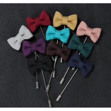 Load image into Gallery viewer, Bow Tie Collection Brooch Boutonnieres - 10 Colors
