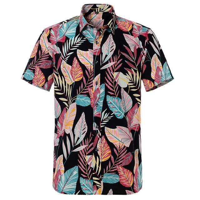 Bright Palm Hawaiian Cotton Short Sleeve Shirt