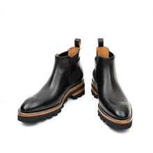 Load image into Gallery viewer, Brogue Chelsea Boots Black
