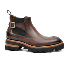 Load image into Gallery viewer, Brogue Chelsea Boots Brown
